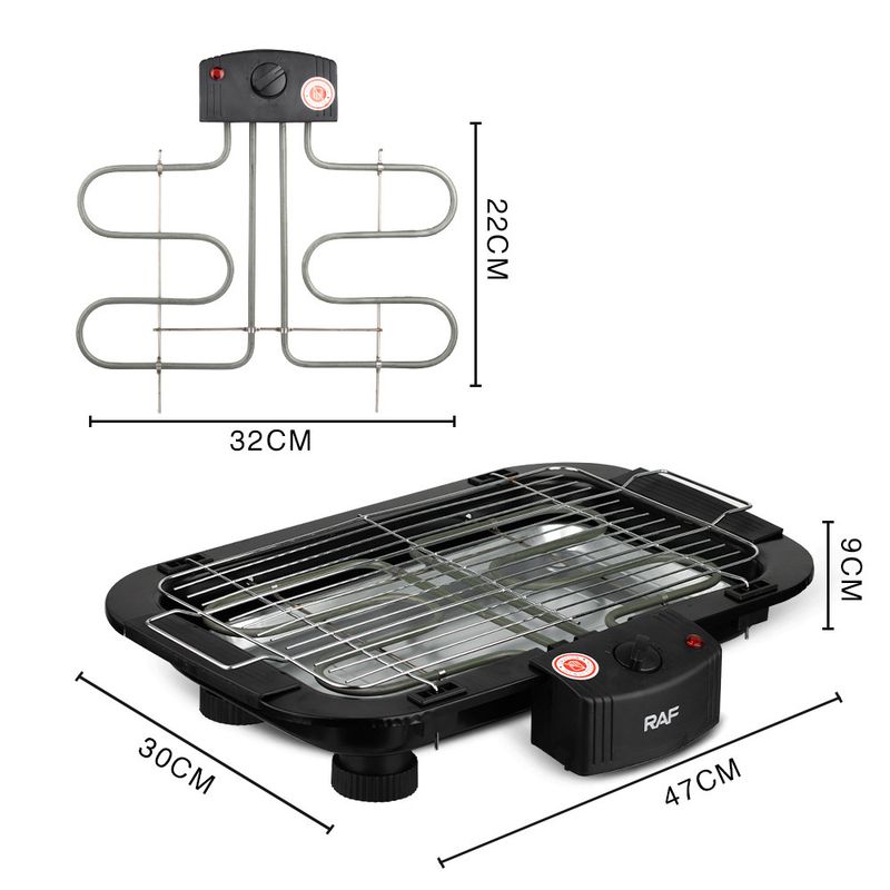 RAF Electric Tabletop Grill, Household Barbecue Oven For Indoor Grilling And Parties, Compact Appliance With Non-Stick Surface, Easy To Clean, EU Standard_voghion.com