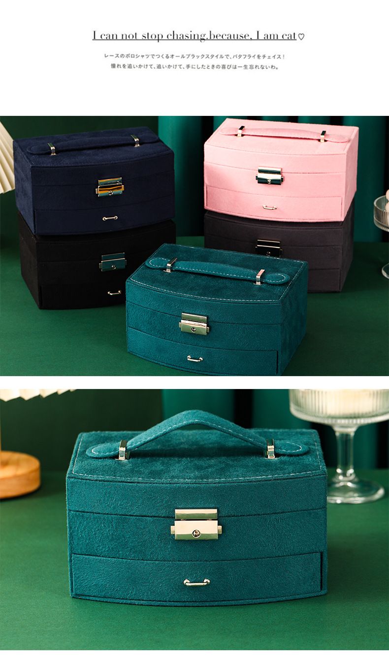 Portagioie con orecchini, borsa in velluto per gioielli, portagioie, portagioie, regalo carino per ragazza, con lucchetto pronto_voghion.com