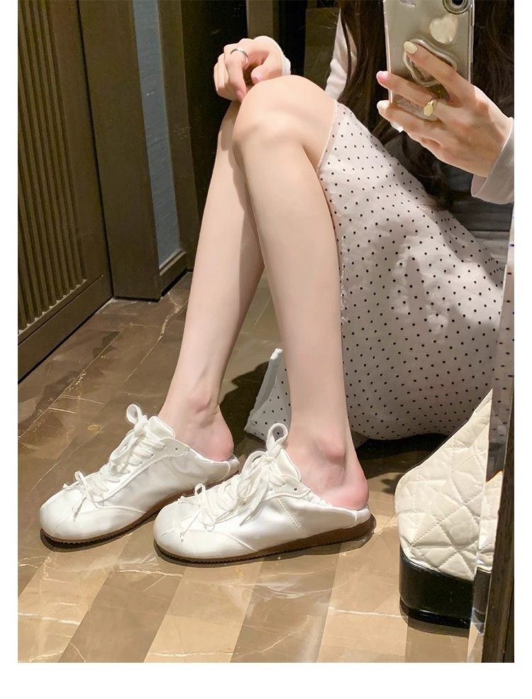 Ballett Stil Süße Mädchen Runde Kappe Satin Sport Schuhe Bowknot Casual Training_voghion.com