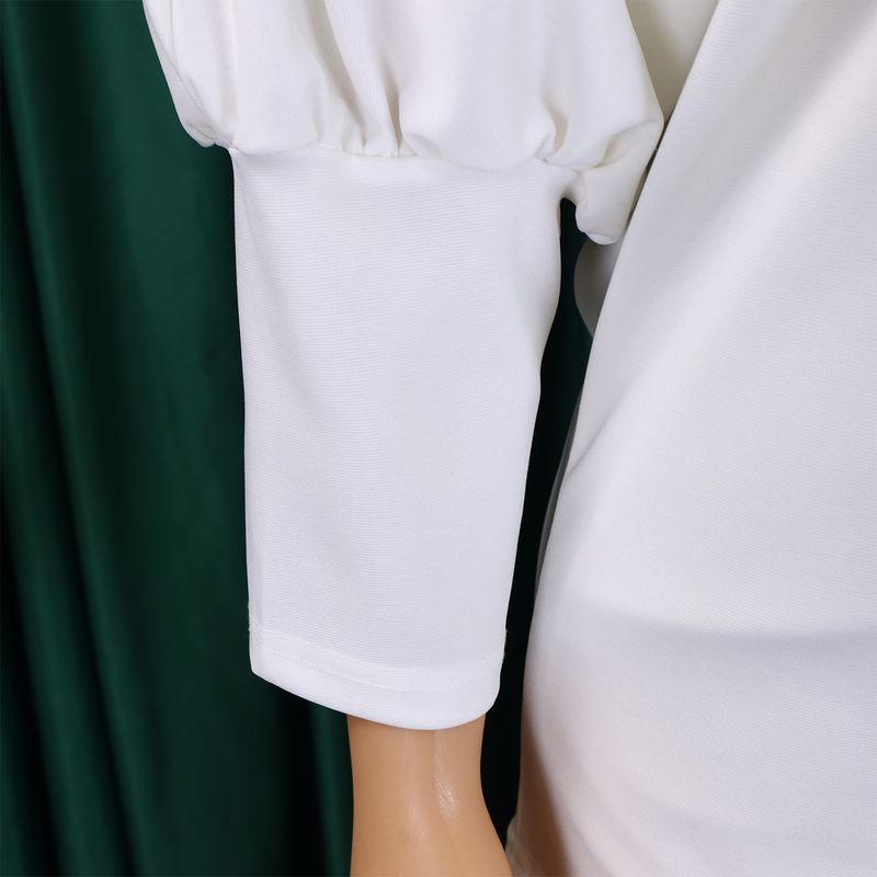 Damkläder Höstmode Enfärgad Snedkrage Topp Vida Ben Byxor Kostym_voghion.com