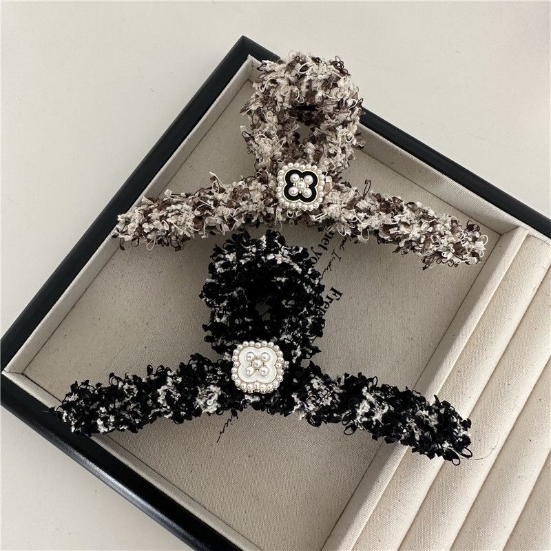 Copricapo con fermaglio per capelli di alta qualità, stile coreano, con fiori in tessuto e fermaglio per capelli a forma di squalo_voghion.com