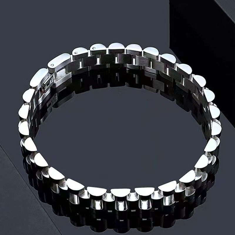 Bracciale con catena cubana in acciaio inossidabile di alta qualità, alla moda, unico, versatile, di alta qualità, per donna_voghion.com
