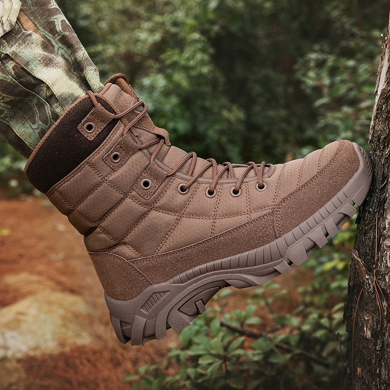 Outdoor-High-Top-Stiefel für Herren, dickbesohlte, stoßdämpfende, atmungsaktive Kampfstiefel für Herren, atmungsaktiv, bequem, lässig, Herrenstiefel_voghion.com