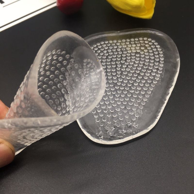 Palmilha de silicone para antepé, palmilha de tamanho médio, meia palmilha transparente, ampliada, antiderrapante, massagem em todo o ponto, meia palmilha espessada de 2 mm_voghion.com