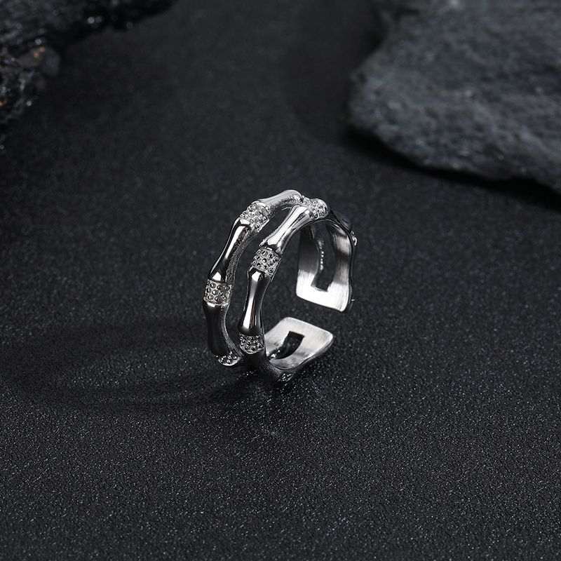 Offener Ring mit aufsteigendem Bambusgelenk, modischer, leichter, luxuriöser, eleganter Zeigefingerring, neuer Trend, Persönlichkeit, cooler Stil_voghion.com