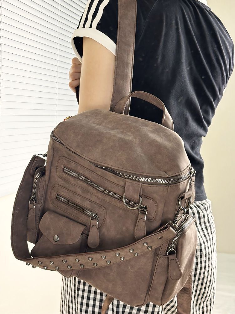 2025 Spring New Large Capacity Fashion Multifunctional Multi-pocket Student Backpack Travel Commuting Shoulder Women's Bag Casual Hundred_voghion.com