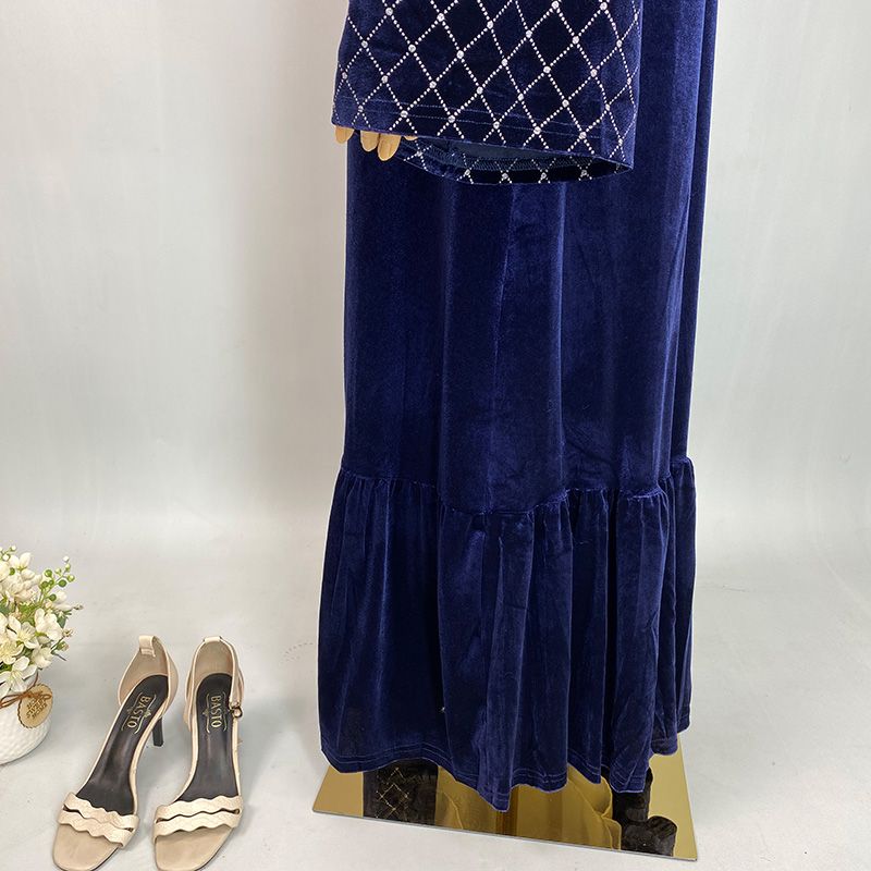 Latest Muslim Fashion Modest Abaya Loose Sleeves Front Open Cardigan Sequins Mesh Velvet Warm Coat Abayas For Muslim Women Eid_voghion.com
