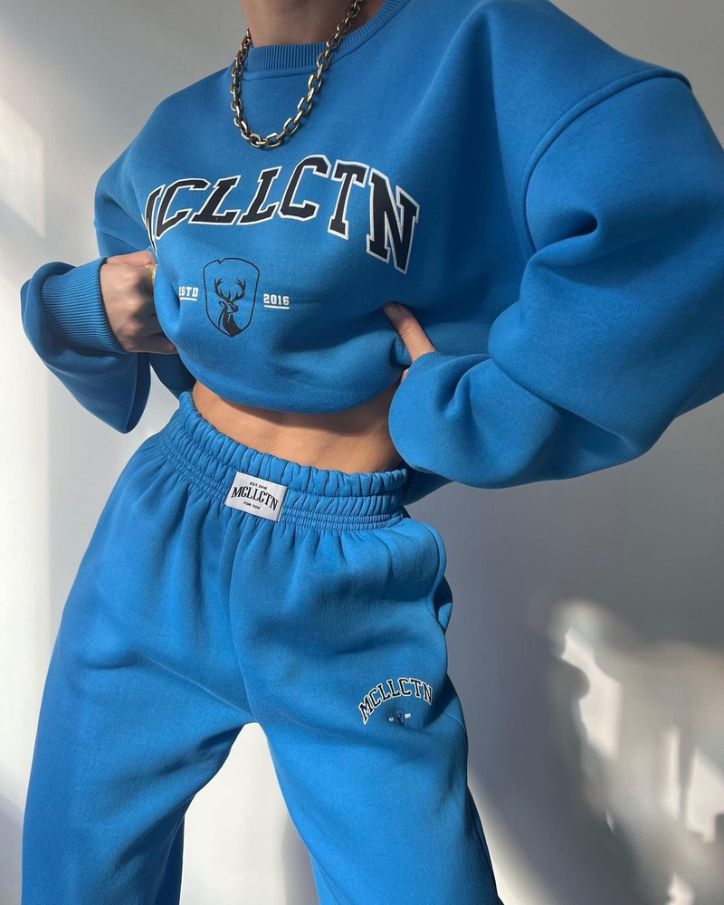 abbigliamento casual europeo e americano transfrontaliero moda stampata abito spesso più felpa in velluto pantaloni a maniche lunghe abito_voghion.com