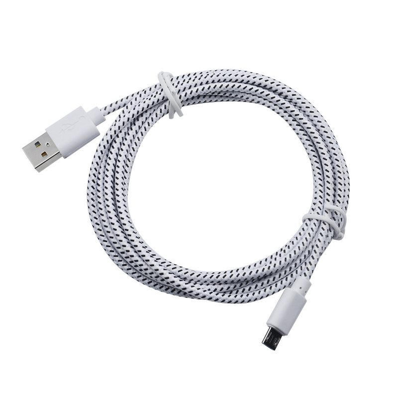 Cable USB micro nailon tejido 1m/2m/3m cable cargador USB de sincronización de datos adecuado para Samsung HTC Huawei Xiaomi_voghion.com