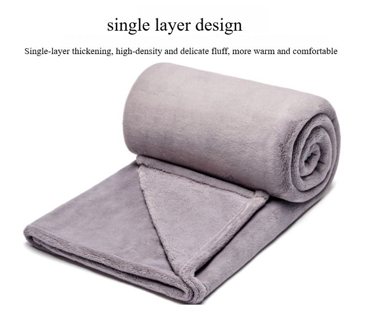 New Flannel Blanket Solid Color Milk Fleece Multi-functional Blanket Office Nap Sofa Blanket_voghion.com