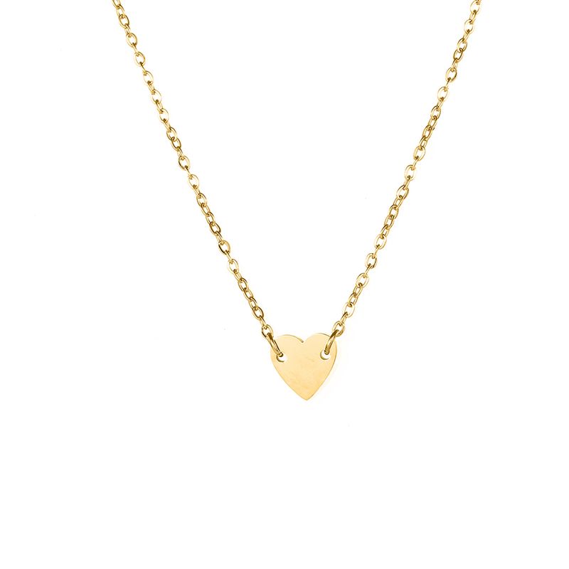 Hot sales eManco LOVE Initial Stainless Steel Choker For Women Heart Necklace delicate short chain Valentine's gift_voghion.com