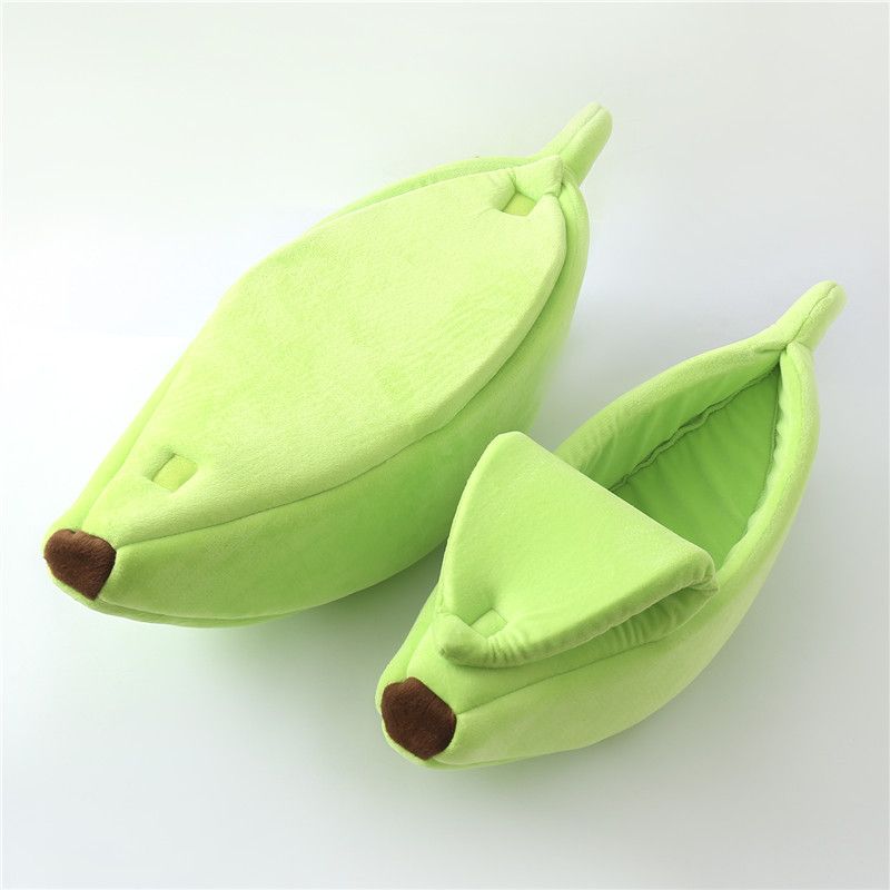 Cama nido para gatos y perros con forma de plátano, cálida y creativa_voghion.com
