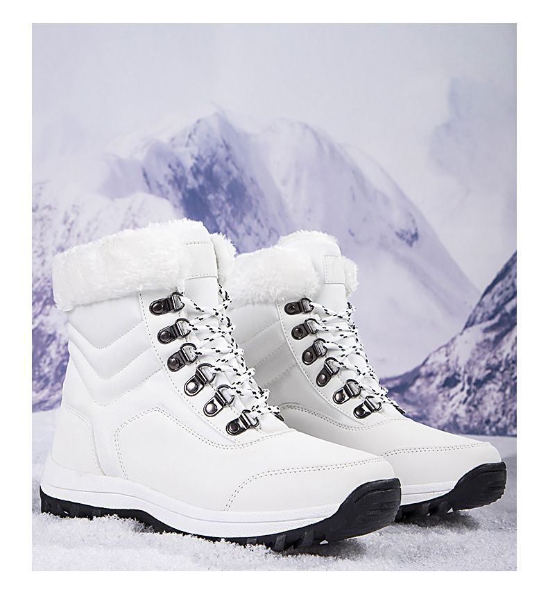 Women's Winter Snow Boots With Thick Fleece Lining, Water-Resistant Synthetic Leather Upper, Non-Slip Rubber Sole For Outdoor Activities_voghion.com