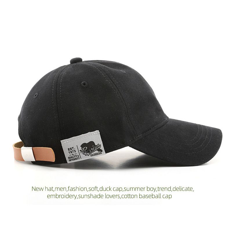Koreanesch Moudemark Sticker Baseball Hutt fir Männer a Fraen Koppel All-Match Fréijoers- a Summer Sonnenhut Retro Soft Top Pure Baumwoll Kappe_voghion.com