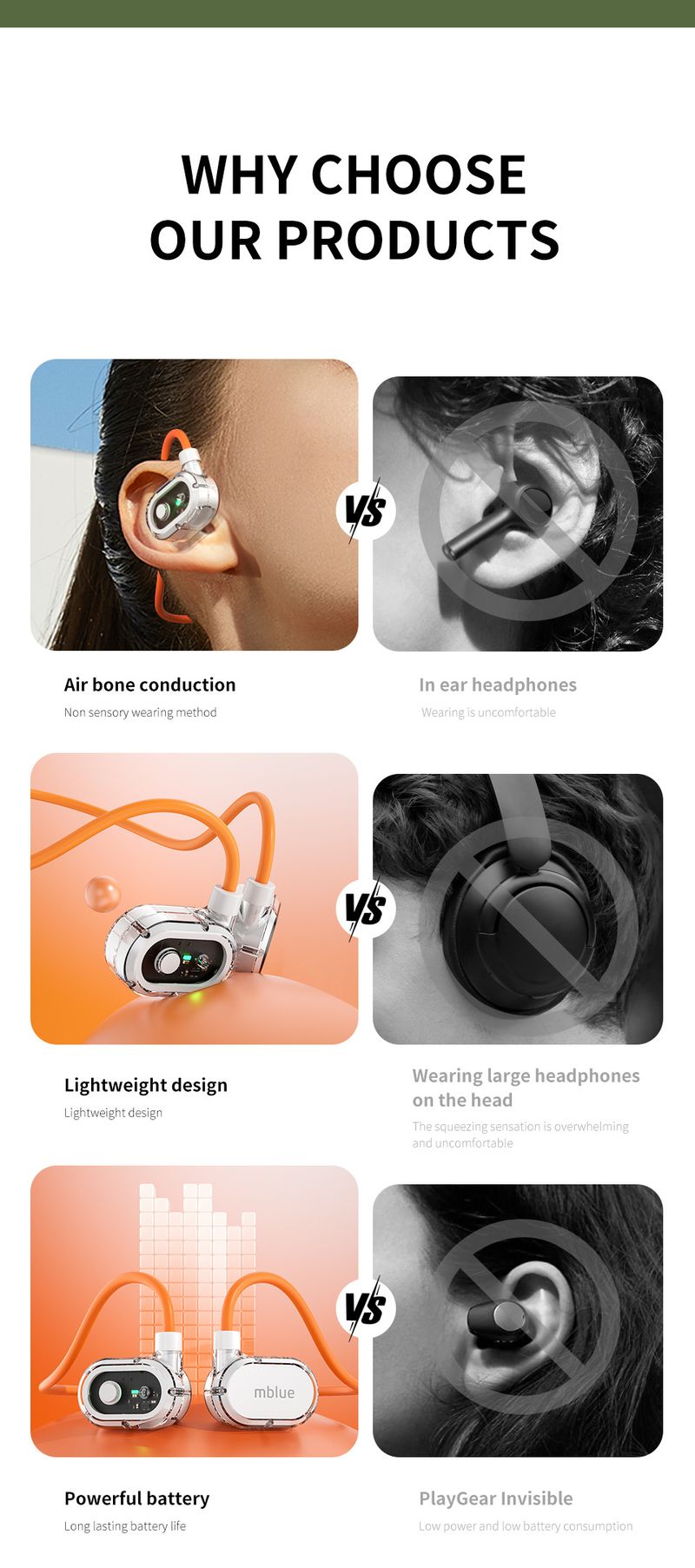 2025 New Meilan MblueH02 Bone Conduction Bluetooth Headset Wireless Ear-mounted Sports Running Neck-mounted_voghion.com