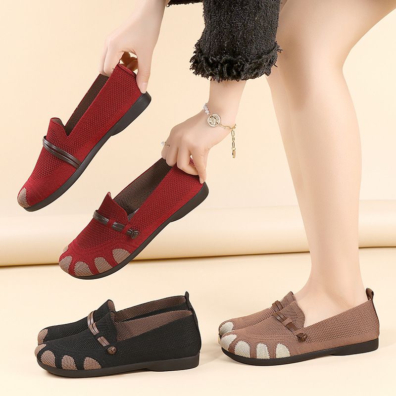 2025 New Spring Women' Soft Sole Comfortable Caual Flat Shallow Mouth Slip-On Shoe For Middle-Aged And Elderly_voghion.com