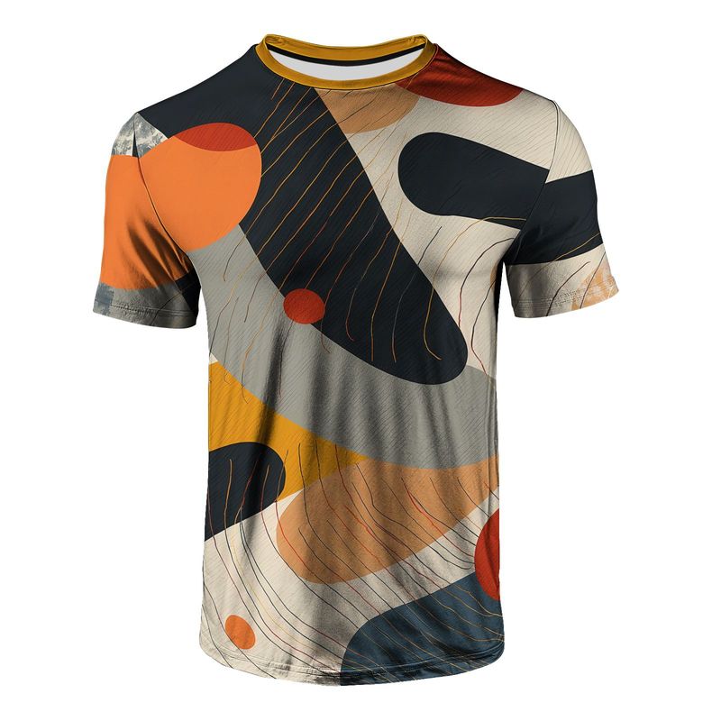 Abstract New Digital Print Super Elastic Casual Short Sleeved Mens Daily Party Home Social T Shirt Solid Color Vintage Streetwea_voghion.com