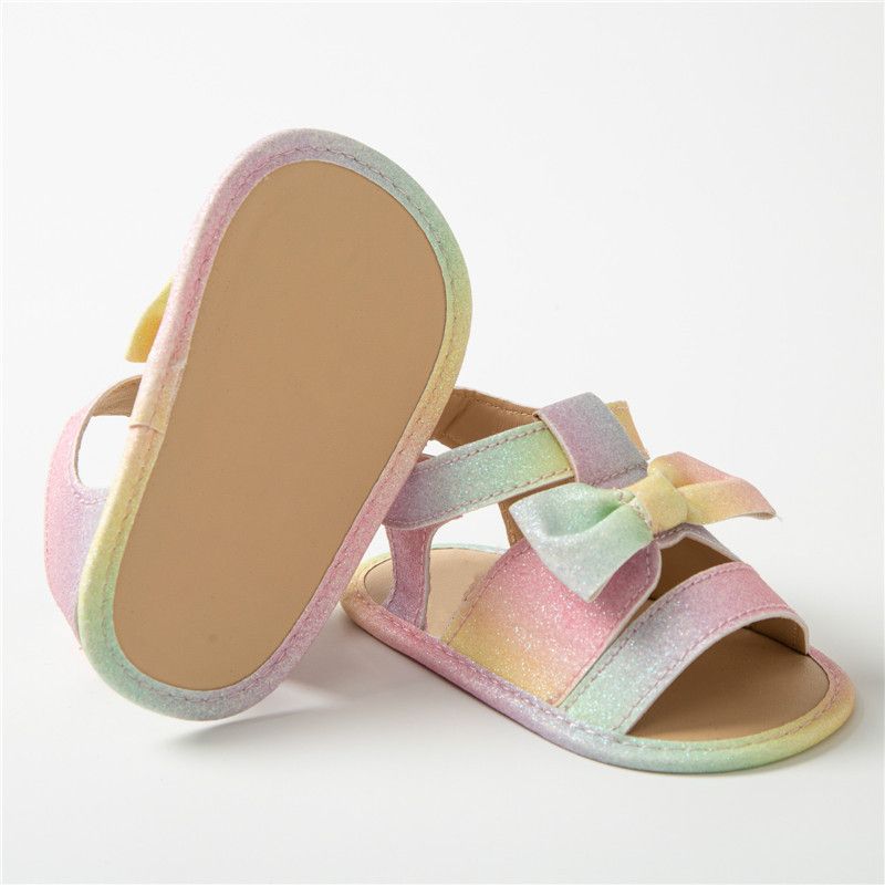 Mutter & Kinder Sommer bunte pailletten bowknot baby mädchen sandalen indoor 0-1 jahre altes baby schuhe weiche sohle mode kleinkind schuhe_voghion.com