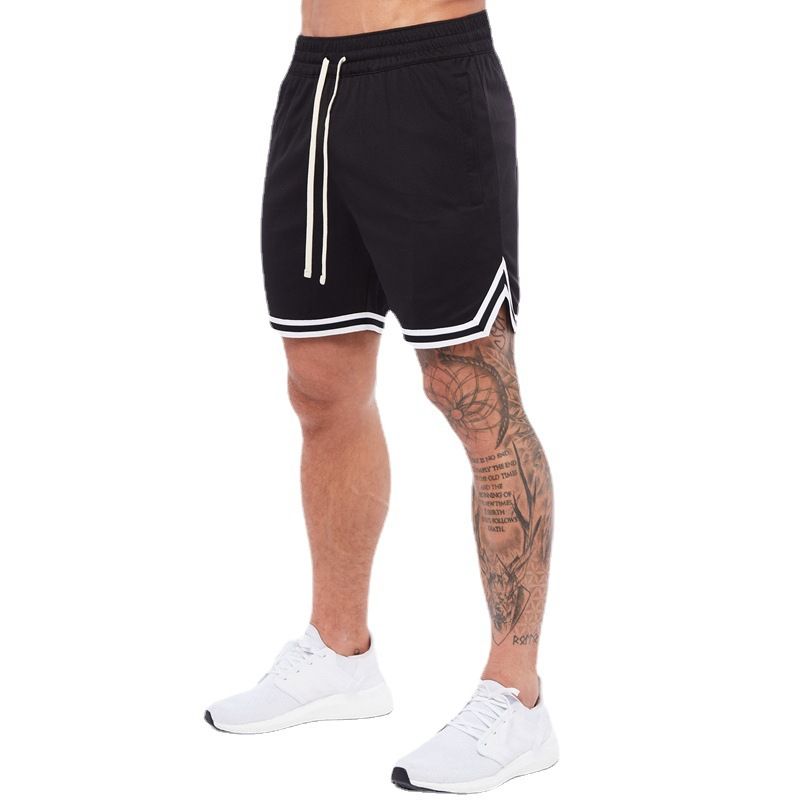 Pantalones cortos deportivos de malla de secado rápido para hombre, holgados, de un cuarto de longitud, para entrenamiento físico, correr, baloncesto y transpirables_voghion.com