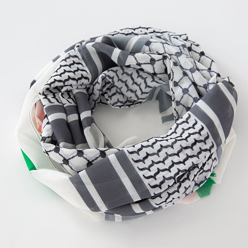 Nieuwe Hot Midden-Oosten Hoofddoek Chiffon Bedrukt Evenement Decoratieve Sjaal Sjaal Hijab Palestijnse Hoofddoek_voghion.com
