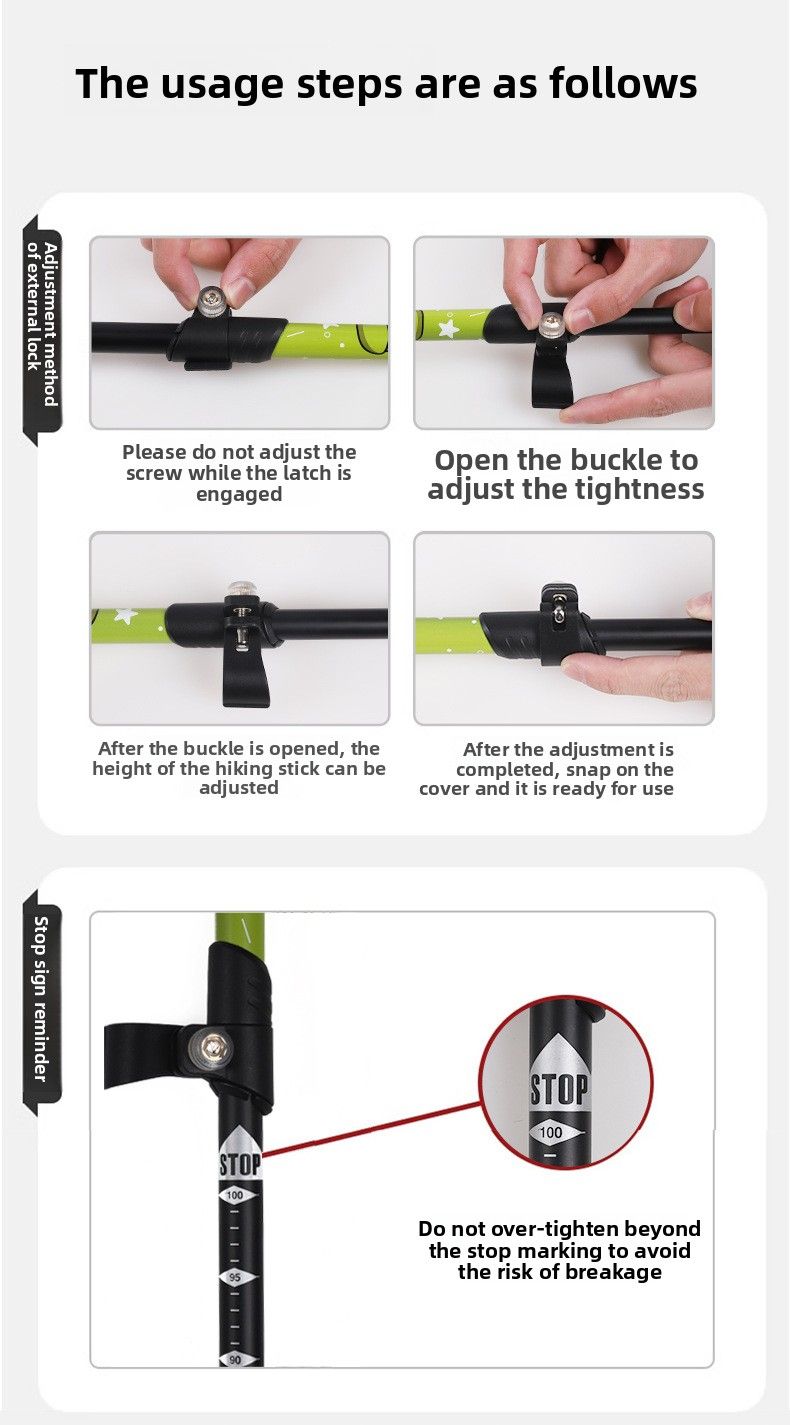 Bastone da passeggio ultraleggero per bambini, in fibra di carbonio, per escursioni all'aperto, antiscivolo, telescopico, comodo da arrampicare_voghion.com