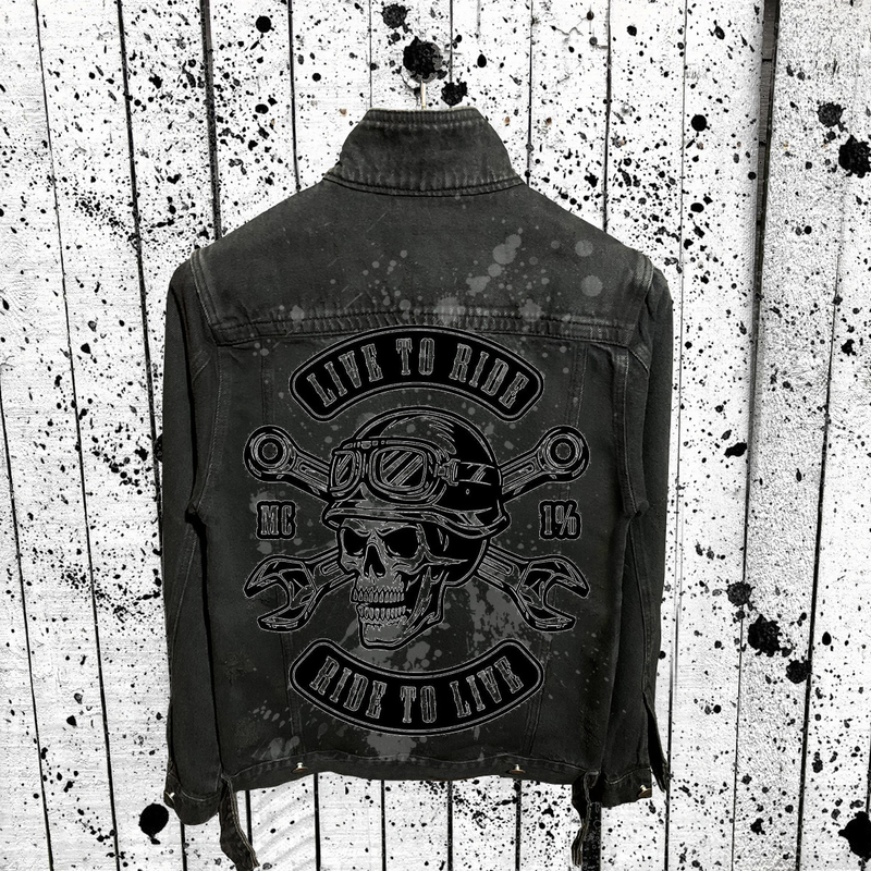 Herrenbekleidung Langarm Herbst und Winter Punk Herren Jeansjacke_voghion.com