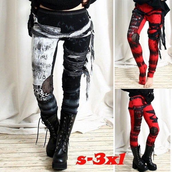 Pantaloni da donna a vita alta con fondo in pizzo a rete gotica, pantaloni a vita alta con sollevamento dell'anca_voghion.com