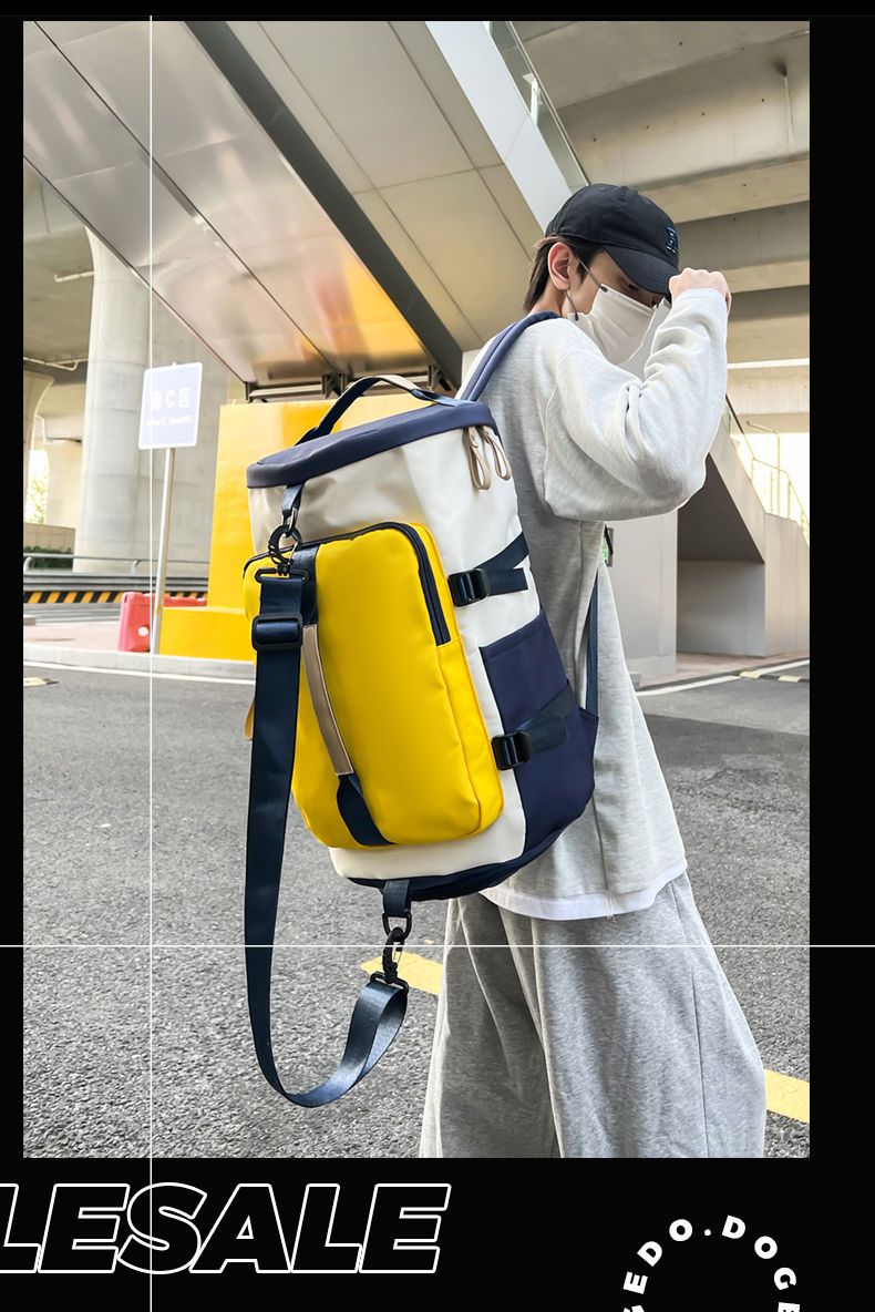 Multifunktionaler trendiger Sport-Reiserucksack, Schulhandtasche, Gepäck, Fitnessstudio, Herren-Umhängetasche mit großer Kapazität_voghion.com