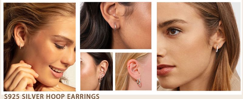 Kleine Creolen aus Sterlingsilber, 14 Karat Echtgold, winzige hypoallergene kleine Creolen, Set für Damen und Herren, 13/15/20 mm_voghion.com