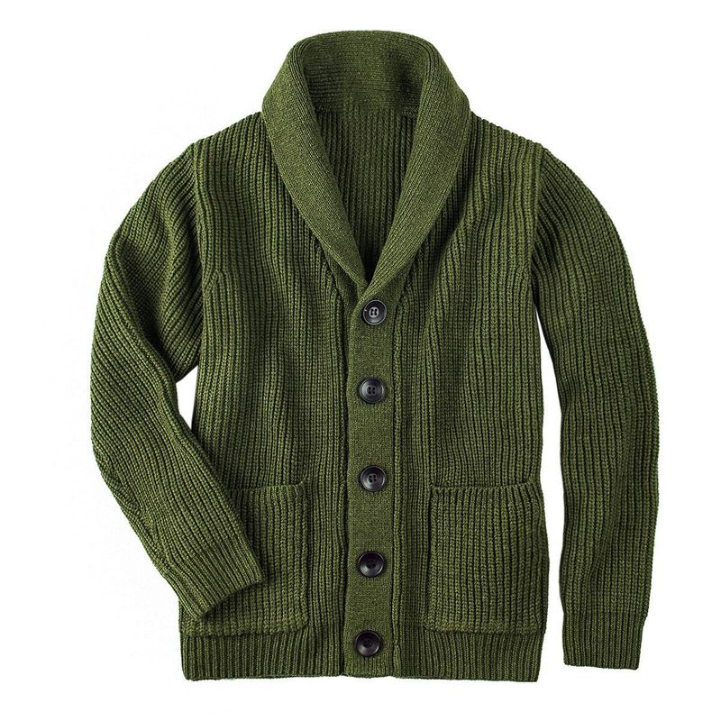 Männerkleeder Qualitéit nei Männer Laangärm Pullover Cardigan Täsch Héichkragen Eenfaarweg Pullover Männerkleeder_voghion.com