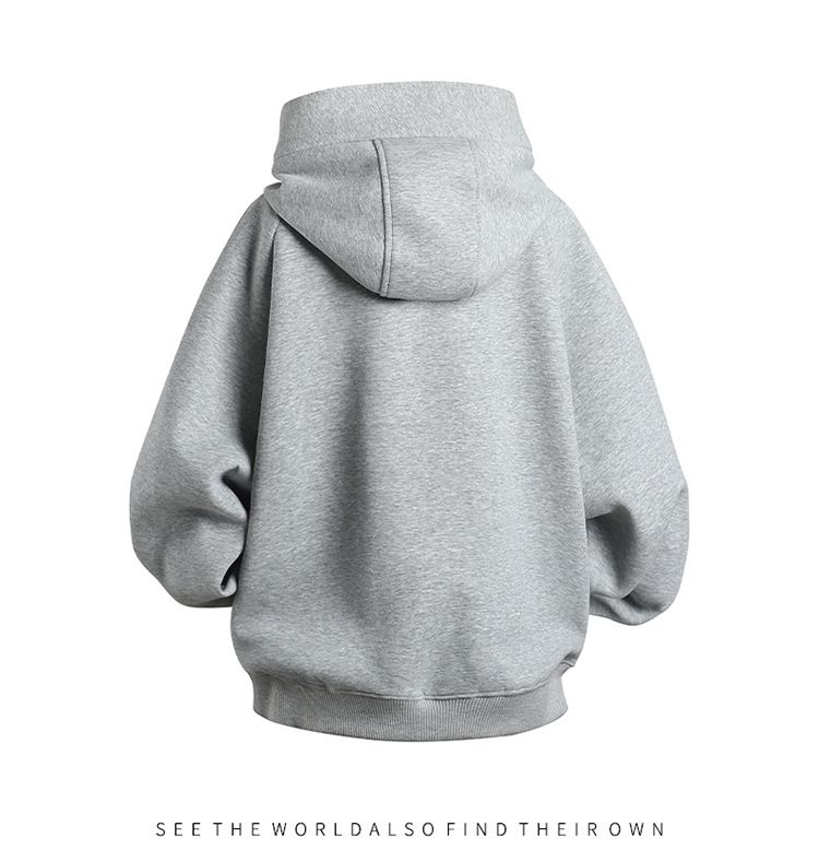 Herrenbekleidung Strickjacke Sweatshirtjacke Lockere Jacke Top Stilvolle Herren-Sweatshirtjacke mit Reißverschluss und Kapuze – Locker sitzende Freizeitoberbekleidung in Grau_voghion.com