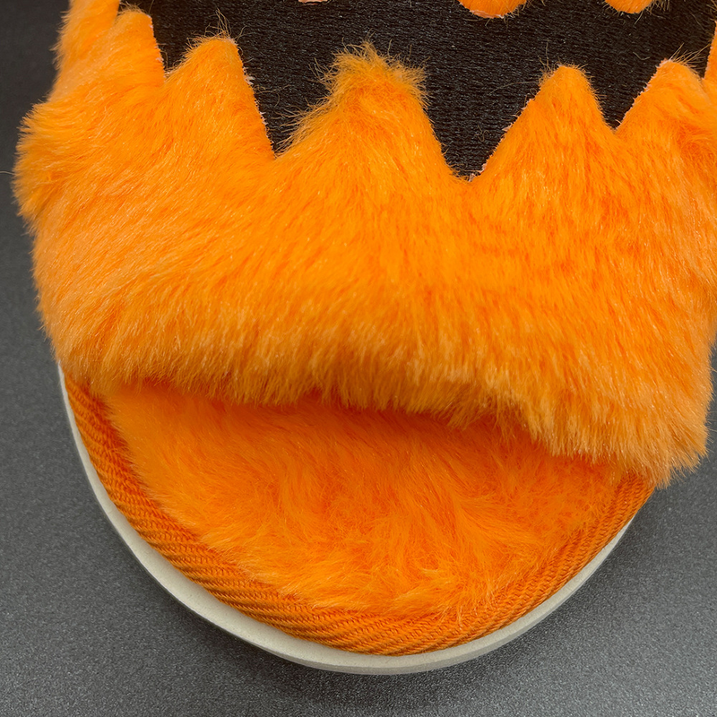 Grensoverschrijdende explosieve Halloween-pompoen Binnen- en buitenlandse handel Hot Products Pluche platte pantoffels_voghion.com