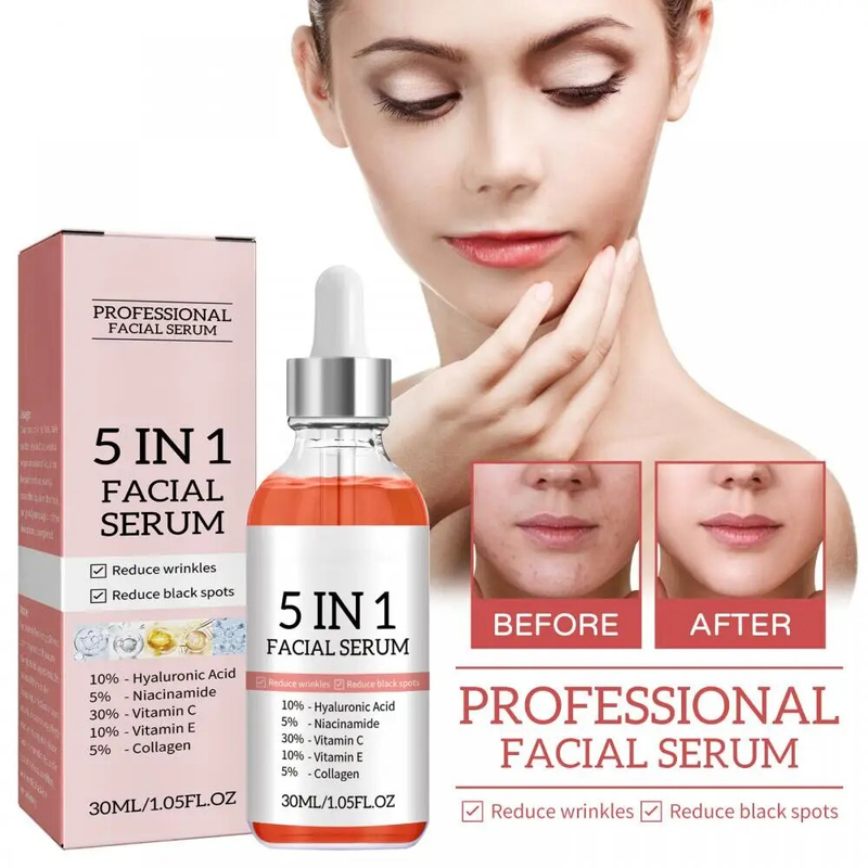 1 In Moisturizing Whitening Anti Wrinkle Aging Vitamin C Hyaluronic Acid Ansiktsserum Krymp porer Hudvård 30Ml nya är_voghion.com