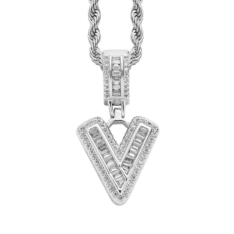 Collana hip hop rock sugar square zirconio ciondolo lettera inglese moda hip hop uomo e donna lettera collana personalità alla moda_voghion.com