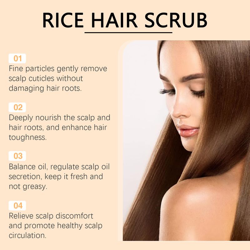 HOEGOA Rice Head Cleansing Scalp Moisturizing Fluffy Hair Care Scrub_voghion.com
