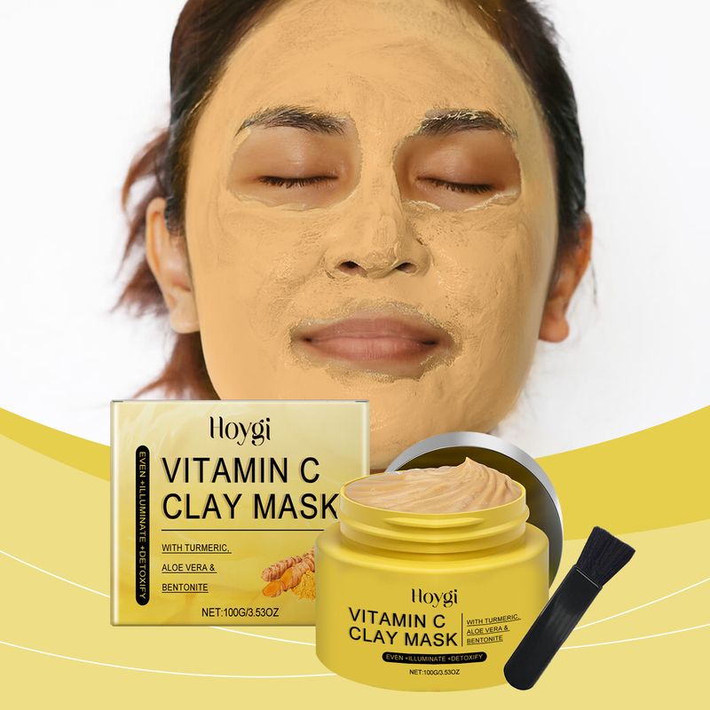 Hoygi Vitamin C Turmeric Mud Mask Gently Improves Darkness Deep Cleansing Radiance Moisturizing Mask_voghion.com