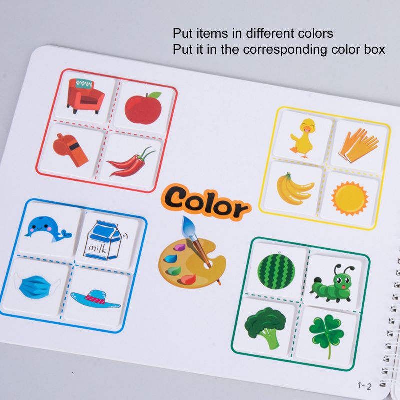 Children Book Toy Various Cute Cartoon Fruit Food 84Pcs Stickers Puzzle Pairing Early Learning Brain Game Educational Puzzle Book Toy Kids Gift_voghion.com