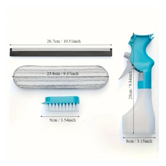 4-in-1 Scraper Sprayer Multi-Functional Window Cleaning Tool And Plush Glass Brush_voghion.com
