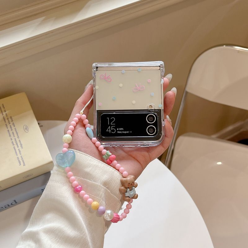 Wave Dot Puppy for Samsung Galaxy Z Flip5 Phone Case Electroplated Zflip4/3 Folding Screen Saver Sheath_voghion.com