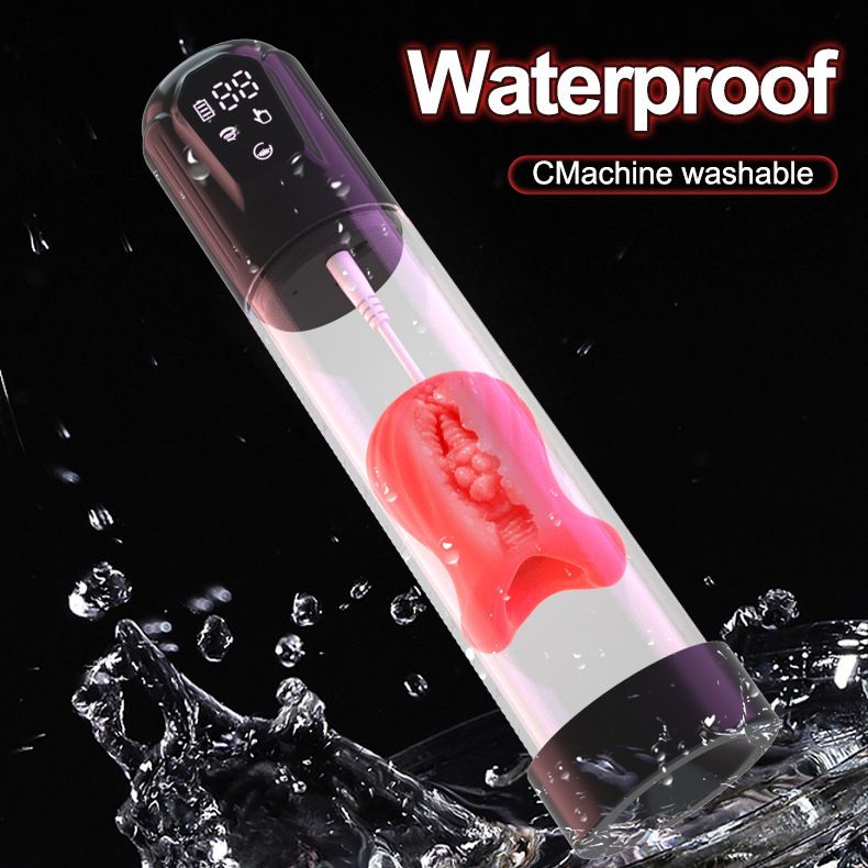 Negative Pressure Penis Pump Trainer Vibration Sucking Electric Mouth Aircraft Cup Male Masturbator Device_voghion.com