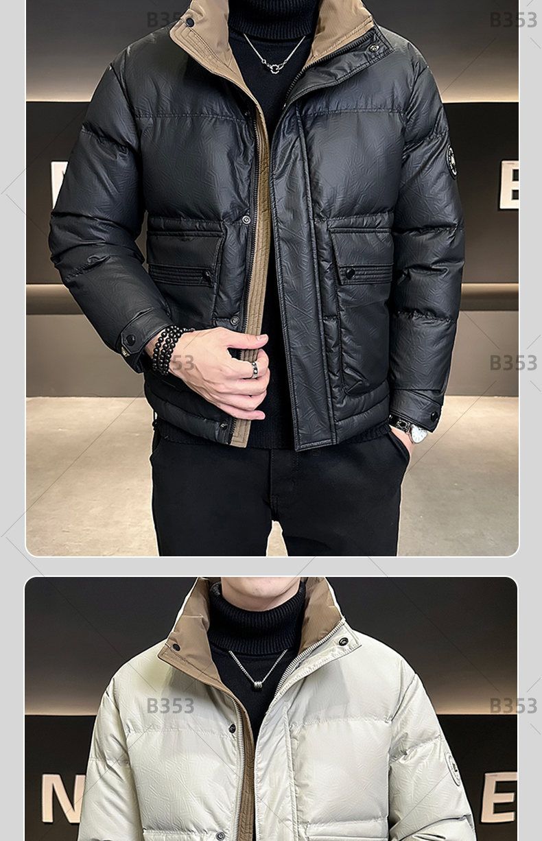 Lightweight Jacket For Men Winter 2025 New Stand Collar White Duck Down High-end Fashion Casual Men's Cold-proof Coat_voghion.com