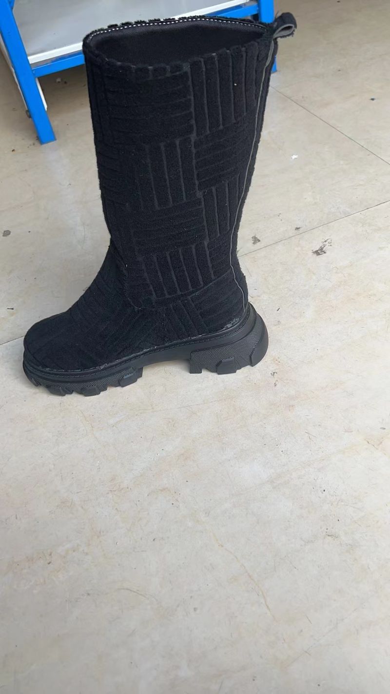 Women’s Shoes Thick Bottom Thick Heel Warm Boots Large Size Cotton Boots_voghion.com