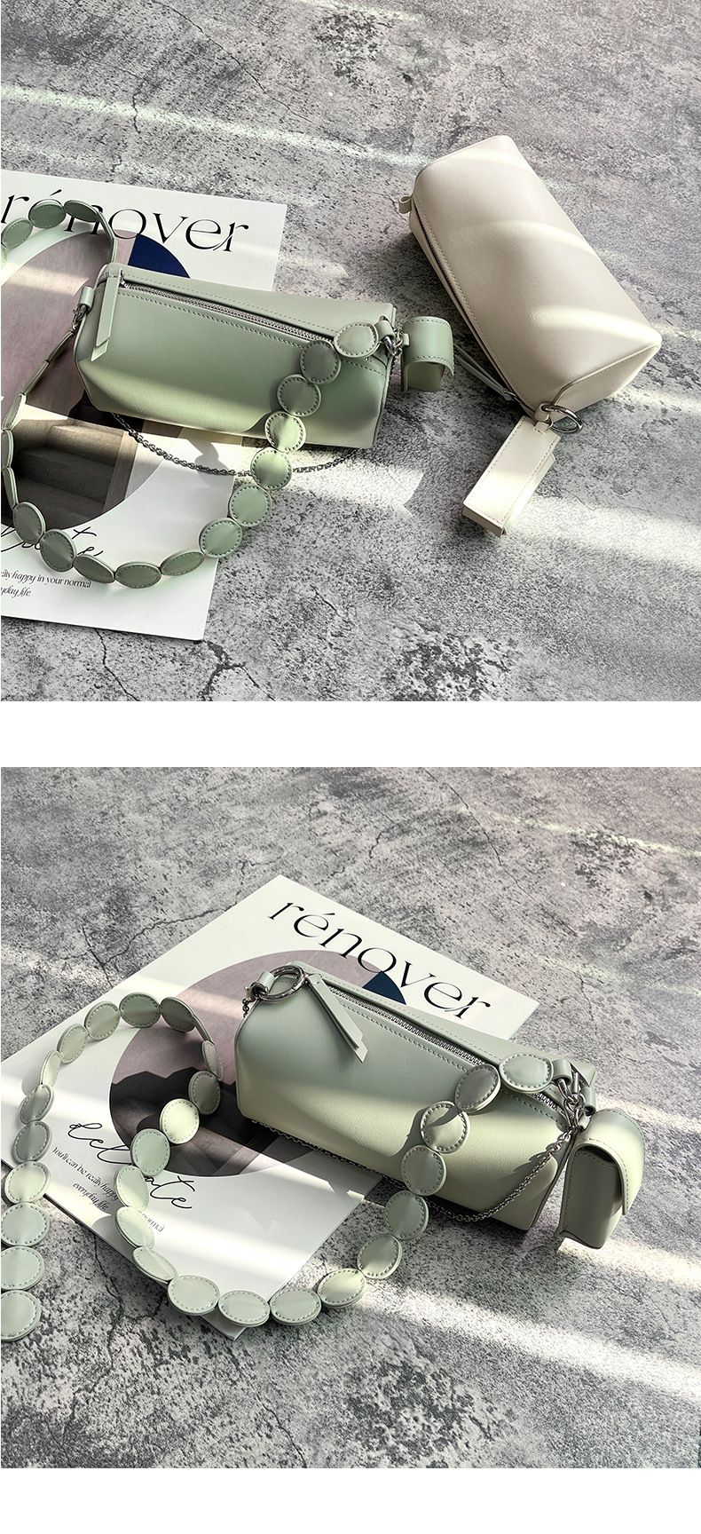 Runde Tasche im Nischendesign für Frühjahr/Sommer 2024 mit angesagtem High-End-Feeling. Unterarm-Schulter-Umhängetasche_voghion.com