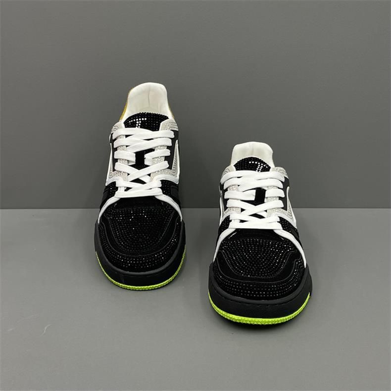 Scarpe da uomo sportive e per il tempo libero, con blocchi di colore, versione coreana, autunno 2023, nuove, basse, con texture a diamante brillante._voghion.com