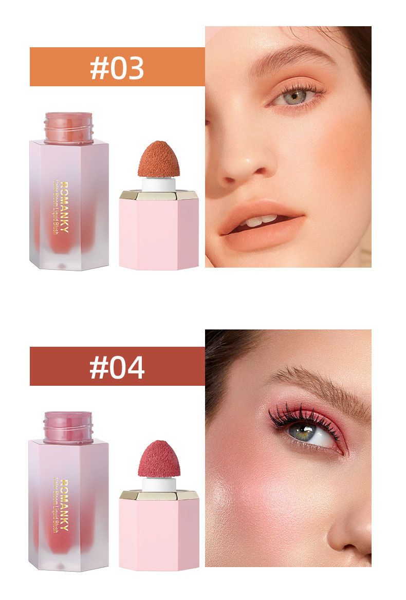 New 8-Color Hexagonal Liquid Set Gift Box Cream Rouge Matte Moisturizing Blush Makeup_voghion.com