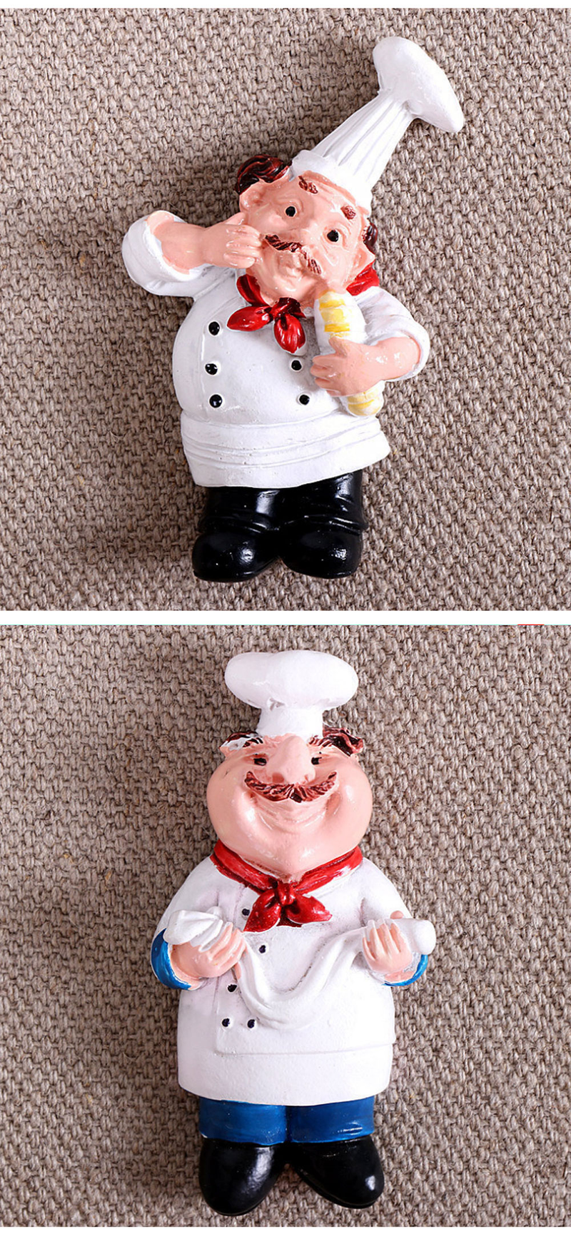 Criativo dos desenhos animados 3d pão chef mensagem decoração de casa geladeira ímã decoração presente para cozinha_voghion.com