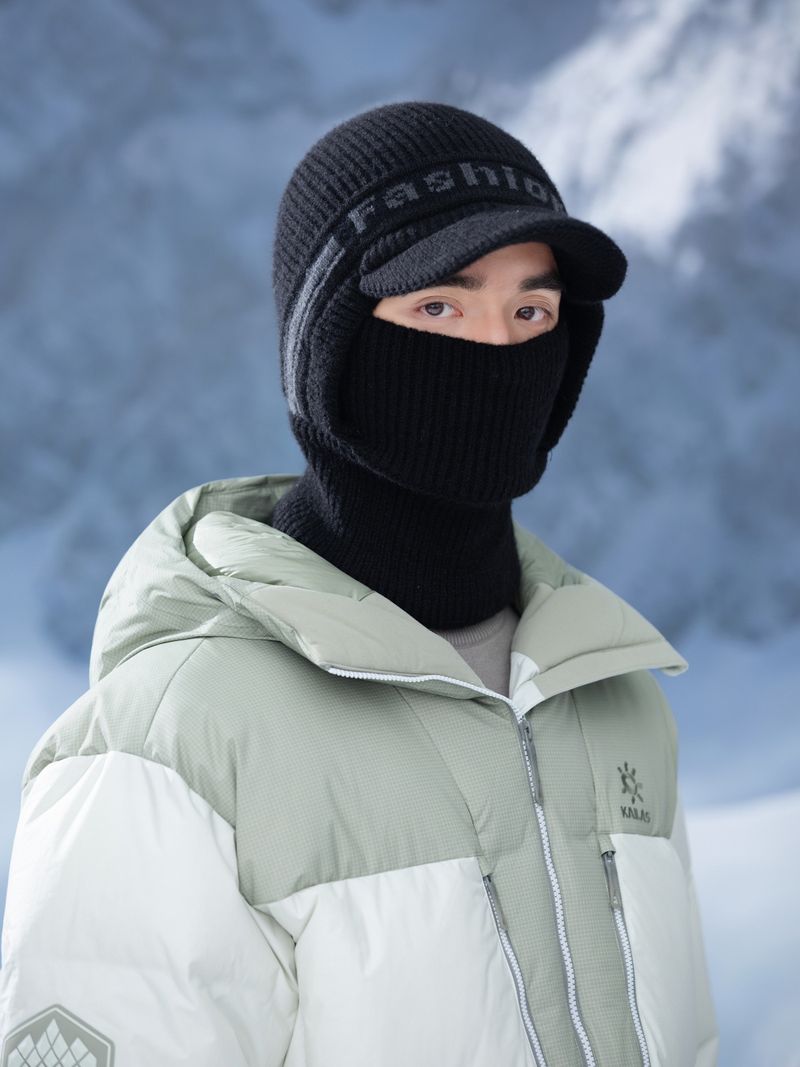 Gorro de punto polar para hombre, de invierno, resistente al viento, de una pieza, para ciclismo al aire libre, con cuello, gorro térmico de lana de una pieza._voghion.com