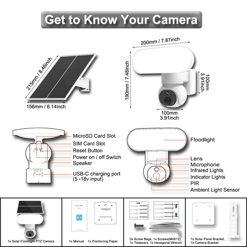 Cámara solar esférica inalámbrica para exteriores, resistente al agua, con luz de jardín de alta luminosidad y monitoreo de iluminación_voghion.com