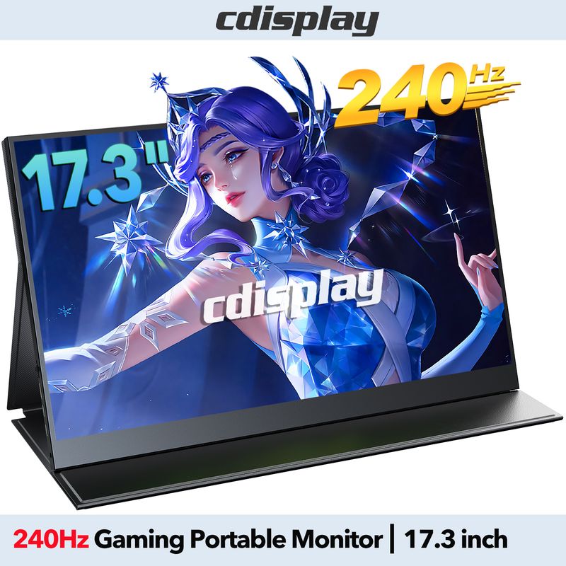 17,3 Zoll 1080P 240 Hz tragbarer Gaming-Monitor 100 % sRGB 8Bit AMD Freesync Laptop-Spiel Zweitanzeige 16:9 IPS-Bildschirm_voghion.com