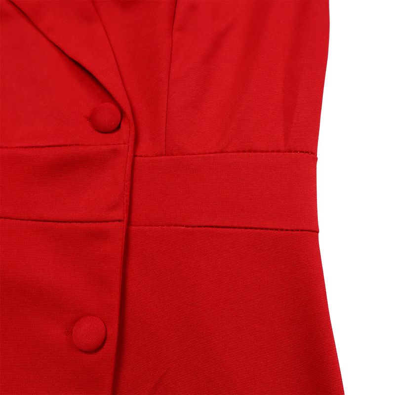 Damenbekleidung Damenmode Temperament Zweireihiger Anzugkragen Einfarbiges Kleid Mittellanges Kleid_voghion.com